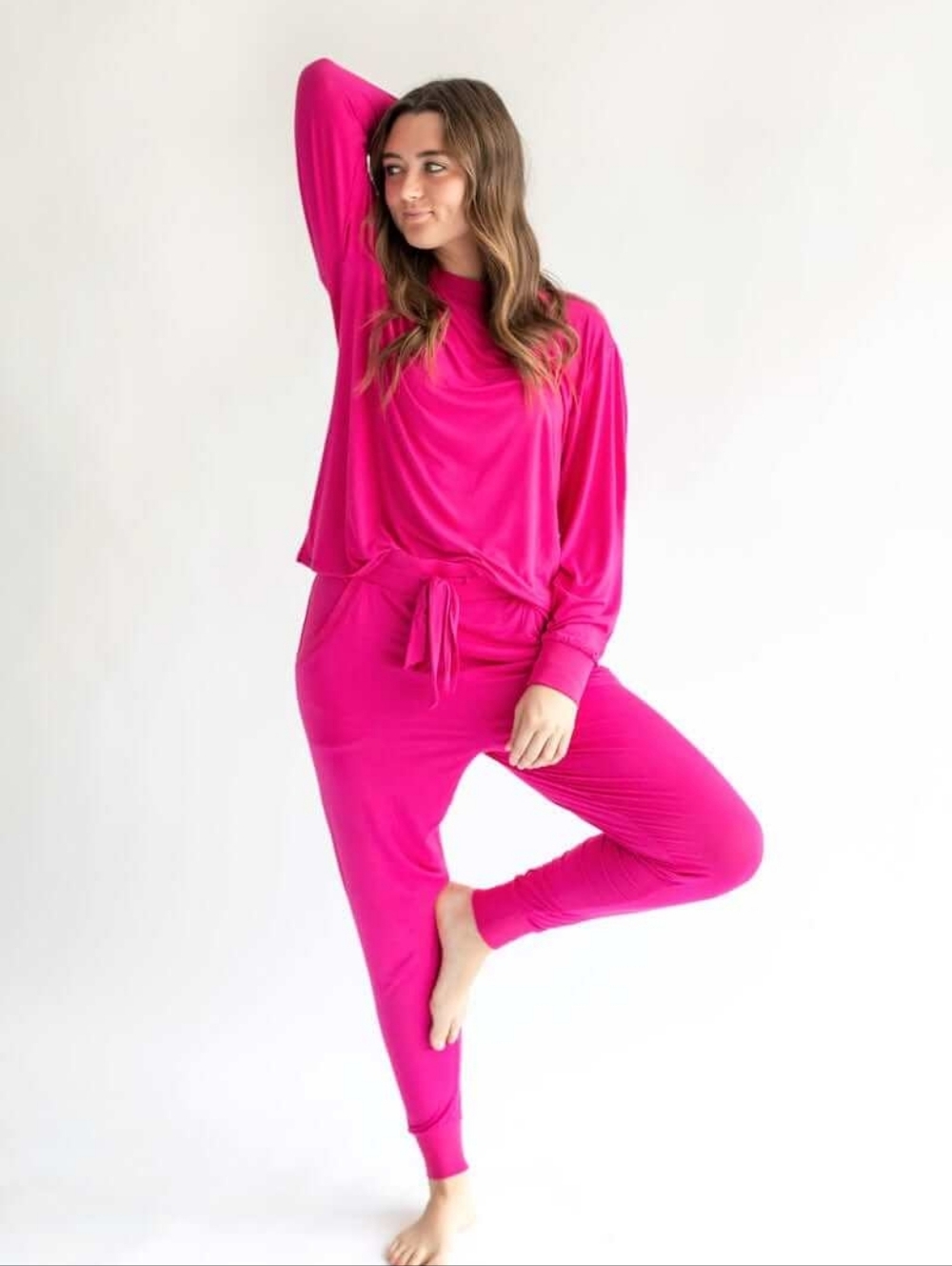 Rouge The Label Hot Pink Bamboo Lounge Pajama Set Size Large